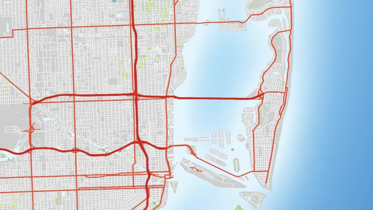 Preview map: Vice City with its street grid, bay and coastline